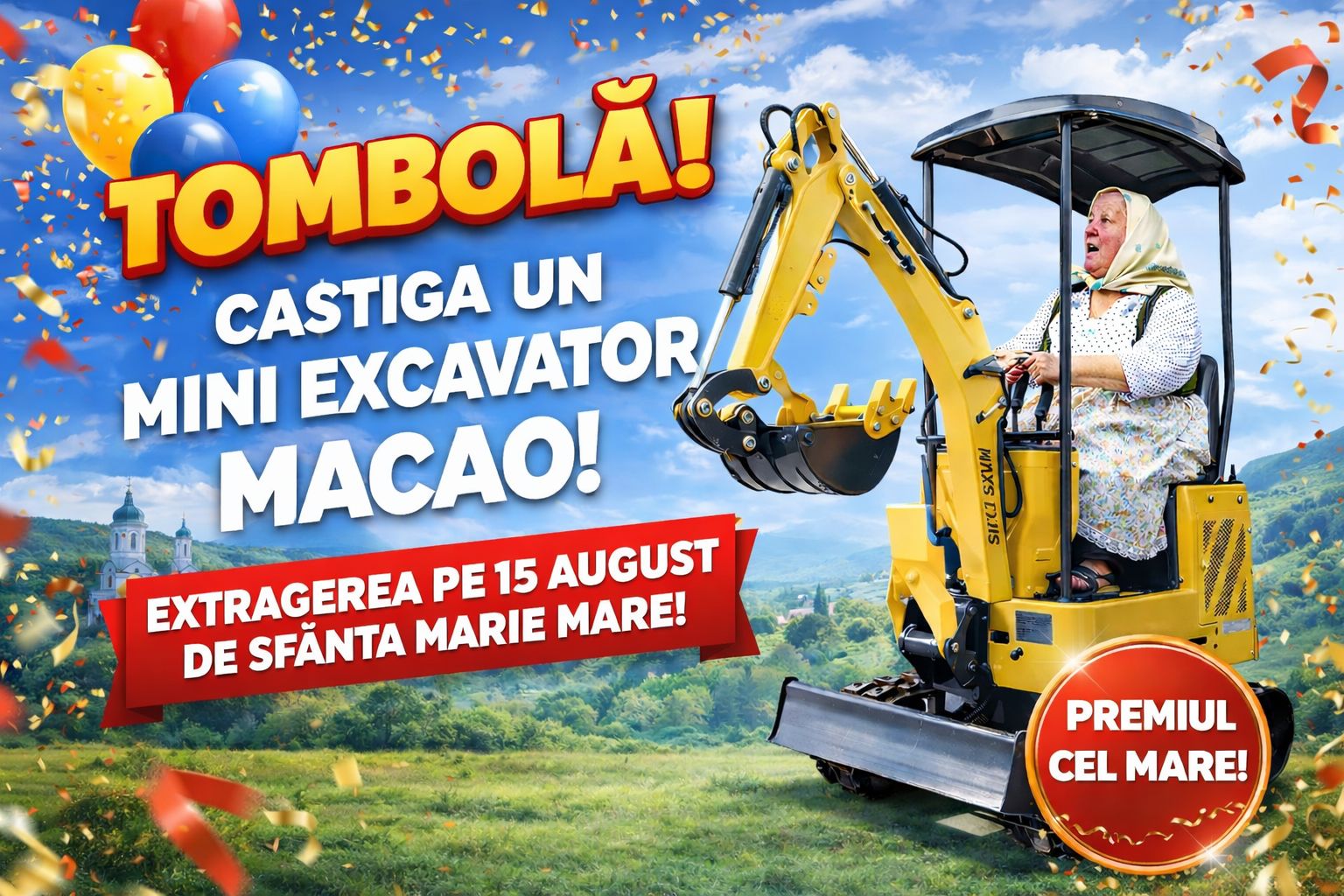 Noua Tombolă - Câștigă un Mini Excavator Macao